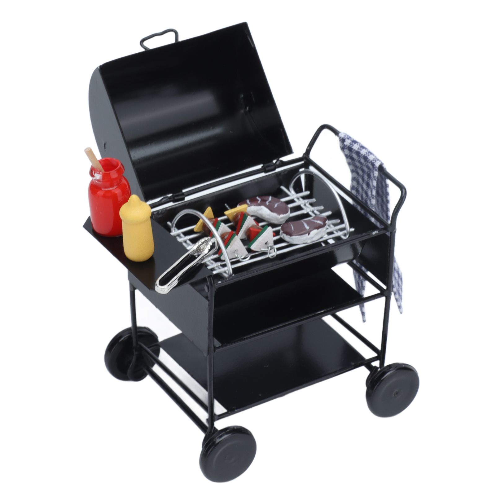 Mini BBQ Grill 1:12 Miniature Scene Kitchen Furniture Dollhouse Accessory NEW