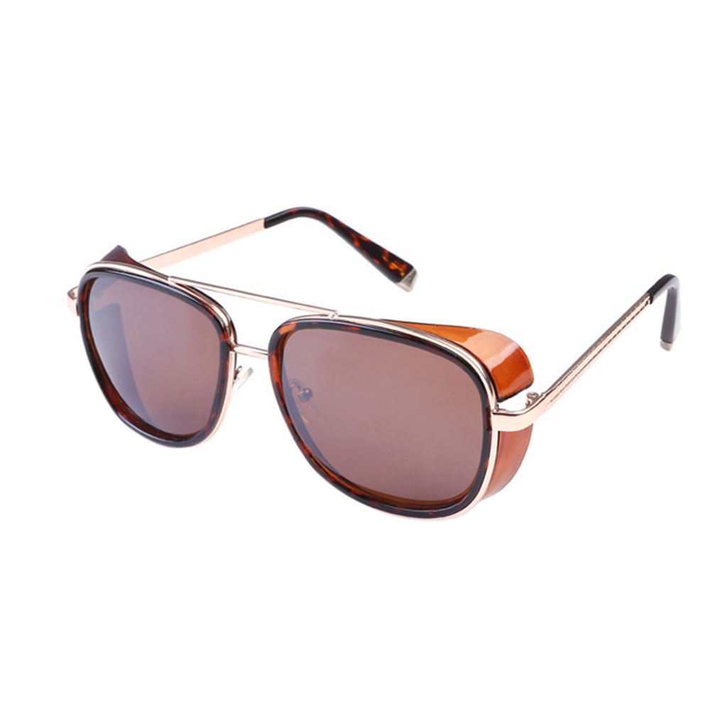 Yfashion Fashion Square Frame Windshield Sunglasses Outdoor Retro raveling lasses Eyewear Lenses Color