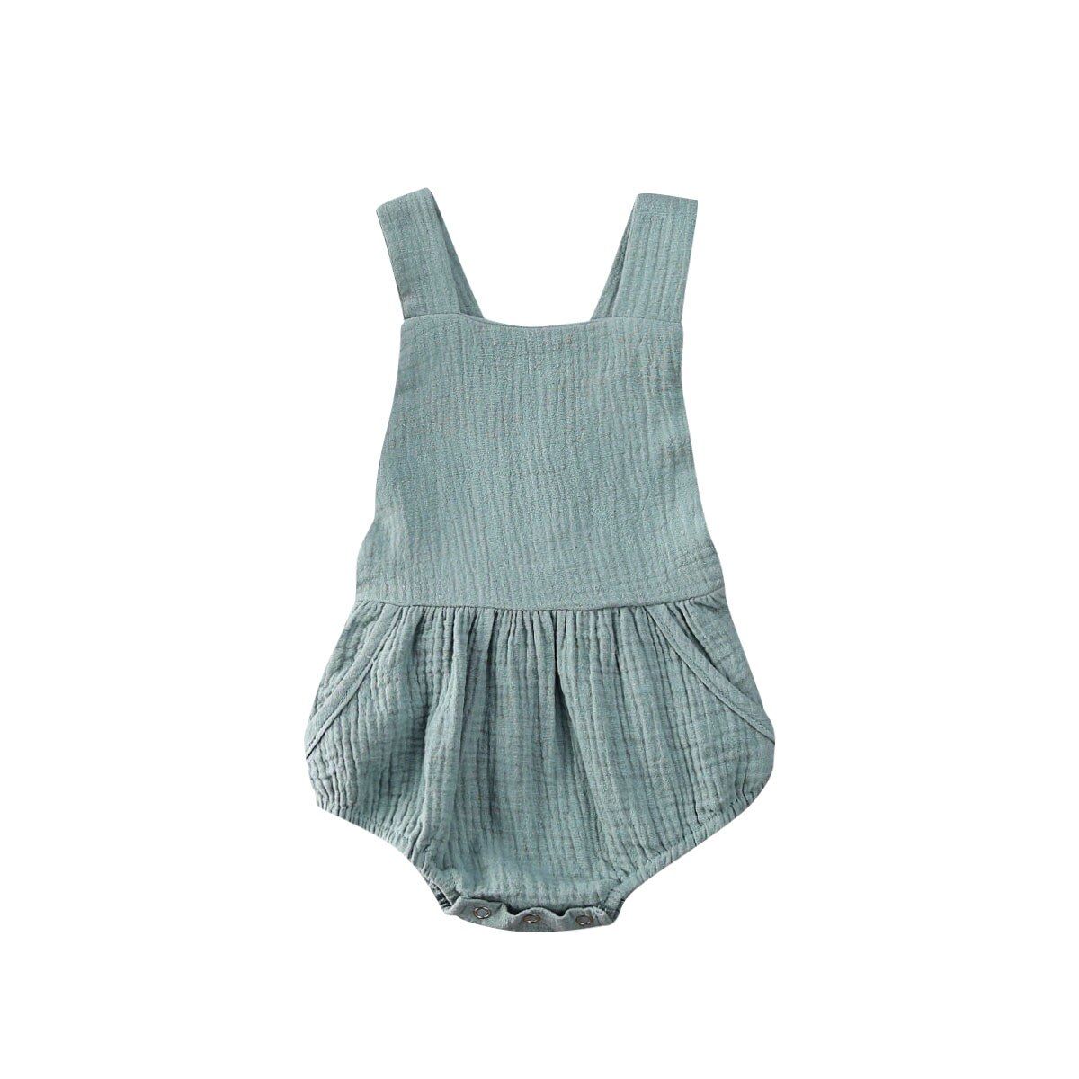 solid sleeveless backless newborn baby girl romper infant kids girl rompers