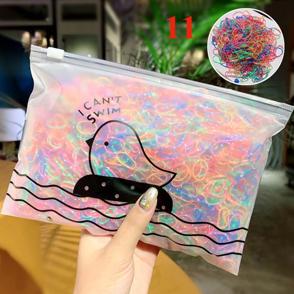 1000pcs/Pack Disposable Colorful Small Rubber Bands Gum for Ponytail Holder Elastic Hair Bands Fashion Girls Hair Accessories
