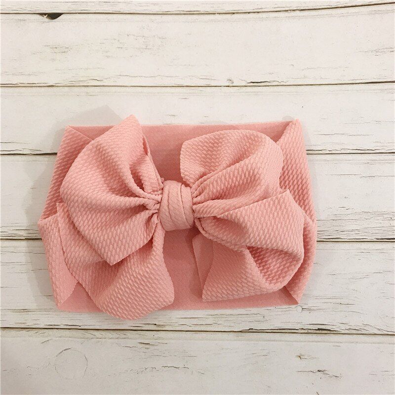 2019 Brand New Cute Infant Baby Kids Toddler Girl  Big Bow Headband Stretch Turban Knot Head Wraps Gifts Red Black