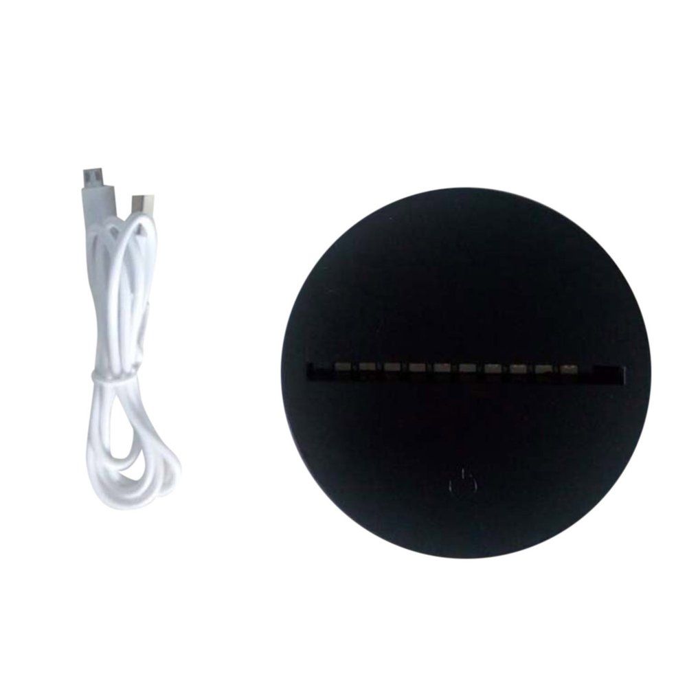 TE LED Lamp Bases for 3D Illusion Night Light 7 Colors Touch Switch Replacement black