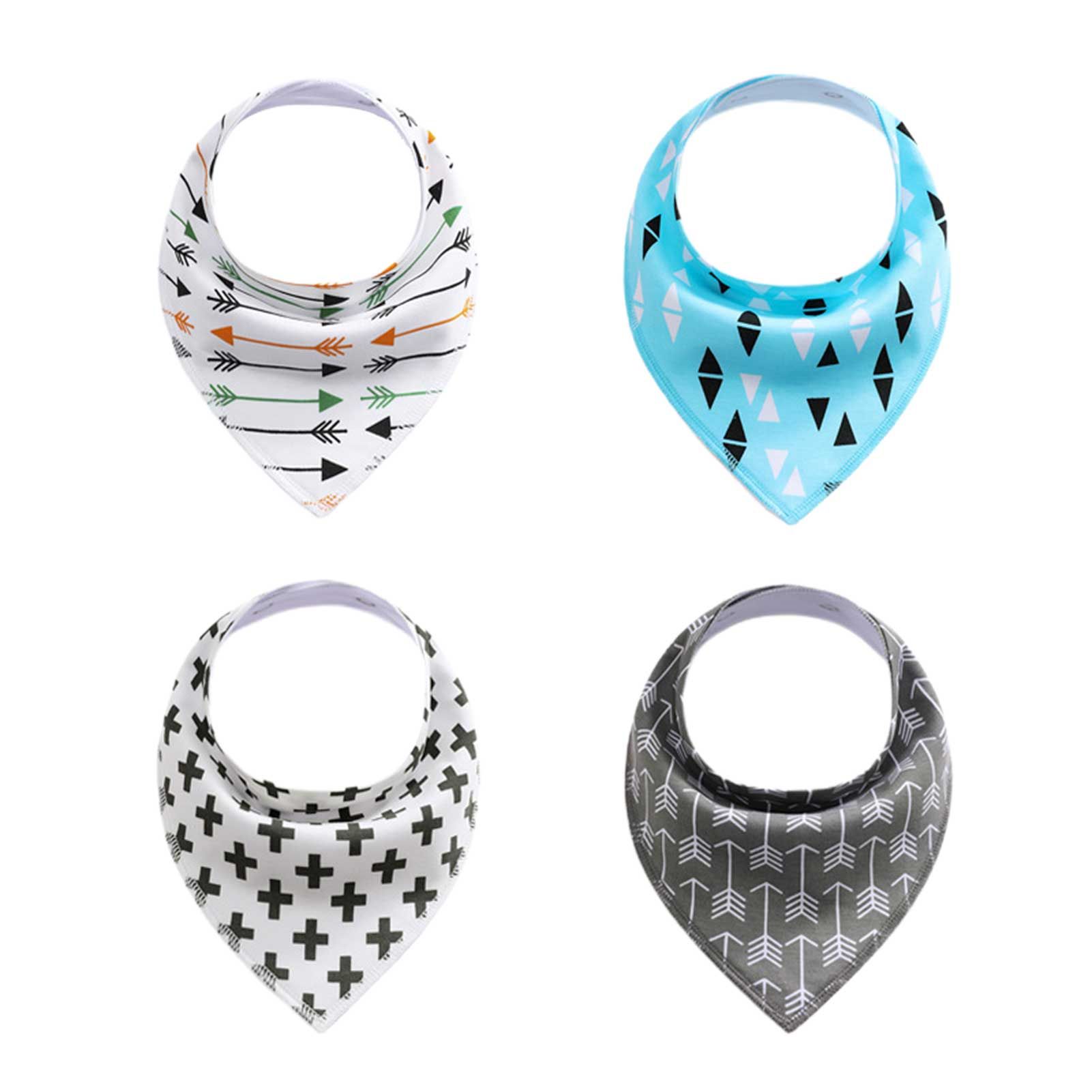 4Pcs/Set Reusable Baby Infant Eating Cotton Triangle Scarf Feeding Bibs Apron