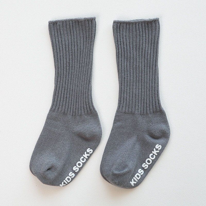 I LOVE DADDY&MUMMY Cotton Soft Newborn Baby Socks Winter Warm Baby Girl Boy Socks With Rubber Soles Solid Color Anti Slip Long Kids Socks Sokken