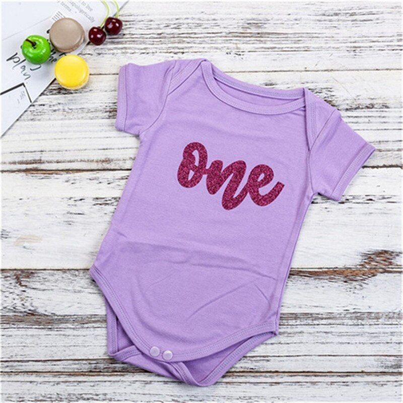 Zcaynger Newborn Baby Girls Short Sleeve Cotton Jumpsuit Clothes First Birthday Clothes Baby Girl Toddler Clothes