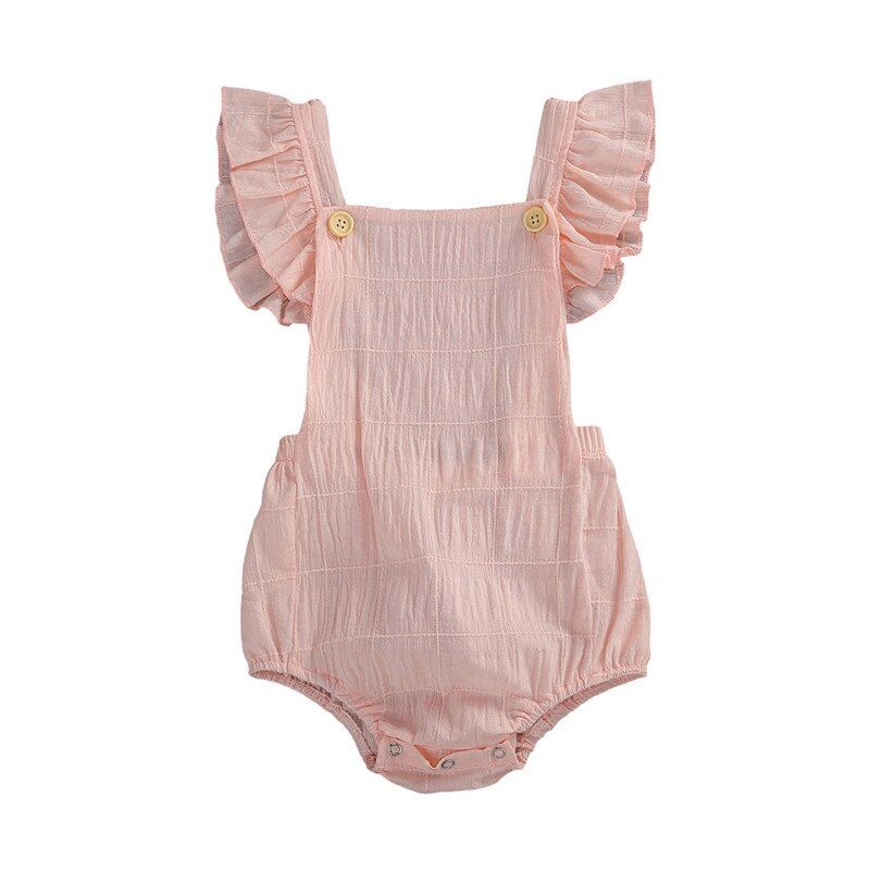 Newborn Baby Girls Rompers Ruffle Cotton Linen Baby Girls Clothes Summer Kids Backless Jumpsuits Outfits Sunsuit Baby Clothing