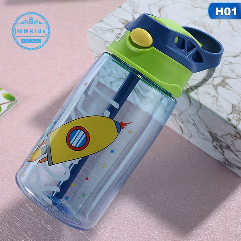 480ML Children Water Cup, Children's Straw Drink Transparent Cup,plastic Silicone Duckbill Drinking Cup