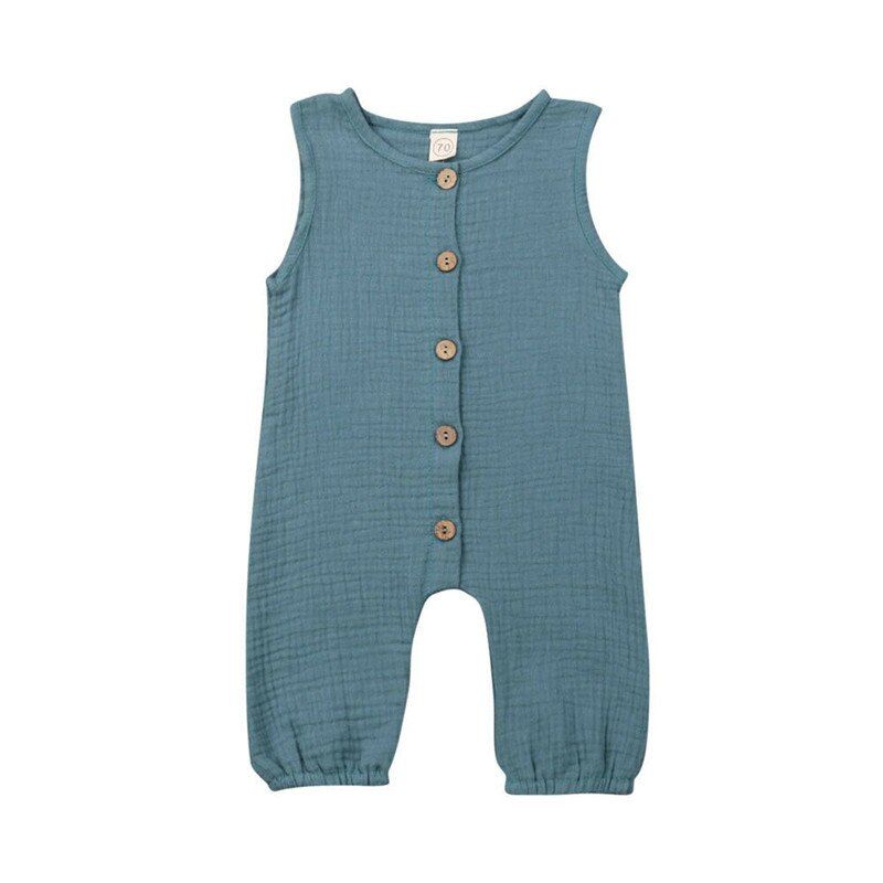 PUDCOCO UK Hot Newborn Toddler Kids Baby Girls Boys Solid Button Romper Jumpsuit Outfits Summer Casual Fashion Clothes 0-24M