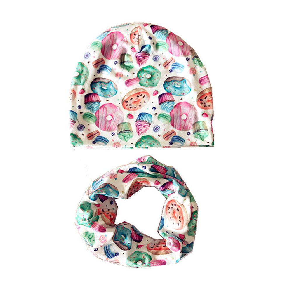 2020 Baby Toddlers Autumn Winter Cotton Hat Scarf Set Soft Comfortable Beanie Cap Endless Scarf