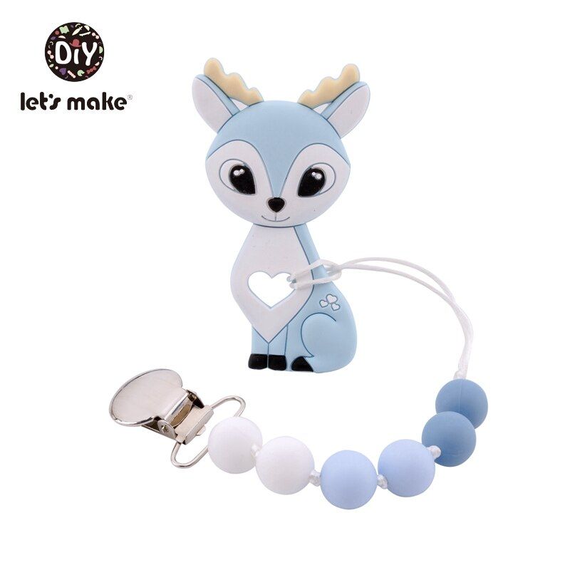 Let's Make Pacifier Chain Silicone Beads Baby Teether Latex Free Holder For Nipples Nimbler For Feeding Pacifier Clips Plastic
