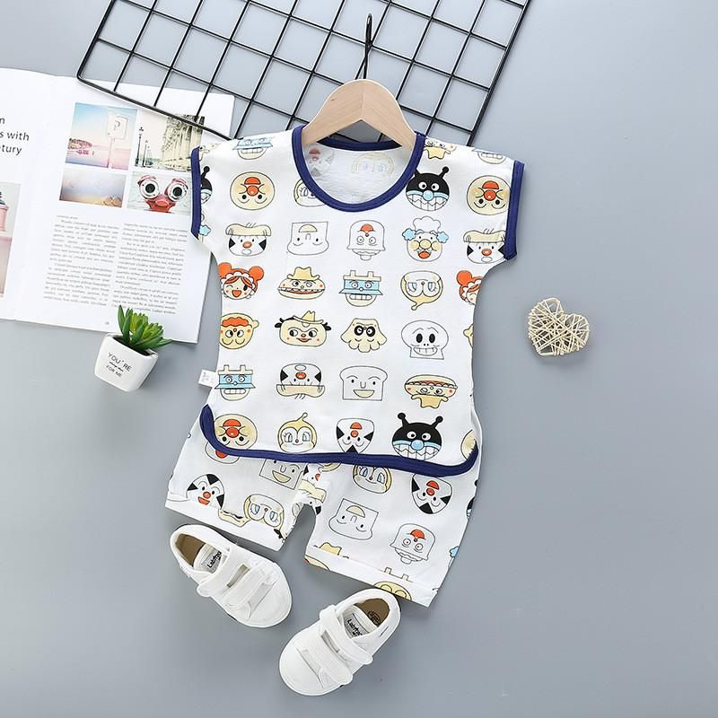 Baby Boy Summer Clothes Kids Cartoon Short Sleeve Clothing Suit Girls T-shirt+pants Set Children Tracksuit Toddler Outfits 0-4y
