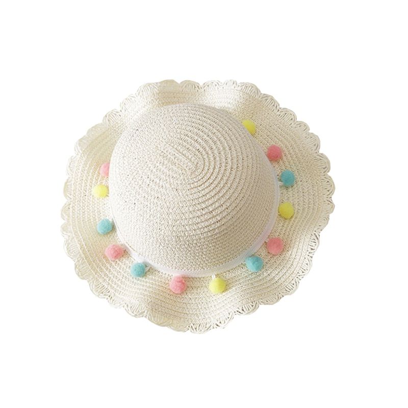 Baby Girl Sun Hat Children Straw Hat Summer Sunscreen Cute Princess Girls Handmade Beach Hats Female Fisherman Cap Kids Beanies