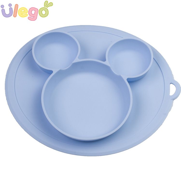 Dishes Dining Plate Cute Cartoon Tableware Baby Feeding Training Food Safe Silicone Tray Kids Children Bowls Solid Non Slip