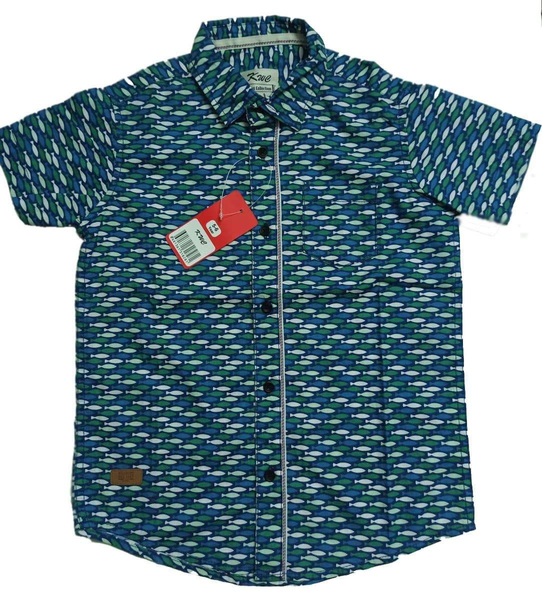 Boys' Fashion Clothing High Quality Boys' Fish Stylish Shirt Short Sleeve Slim