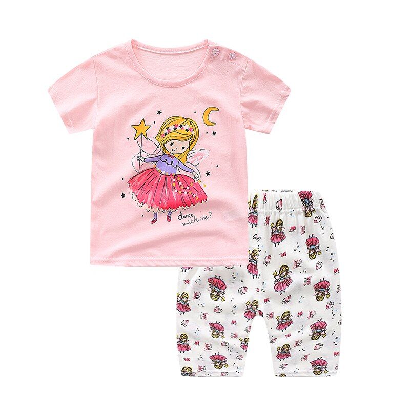 2020 New summer baby clothing 0-4 year baby boys & girls clothing sets casual cartoon print sets for baby child