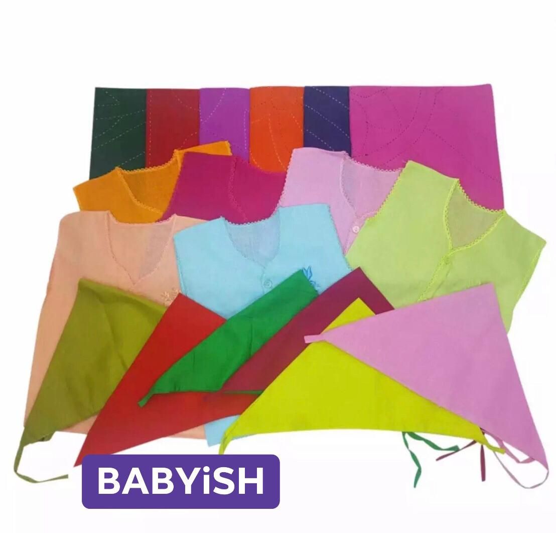 Newborn Baby katha 6 pcs 6 pcs Nima and 6 pcs Nappy (0-5 month) Multicolor