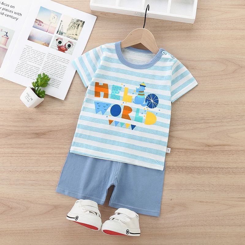 Summer New Design For New Born Baby Clothing Sets Baby Boy Handsome Outfits Baby Girl Clothing Sets