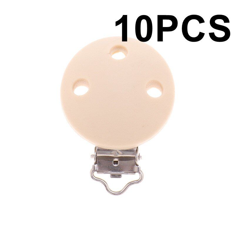 10pcs Round Silicone Clips Bpa Free Baby Teething Teether Necklace Accessories Infant Pacifier Holder Chain Nipple Clasps DIY