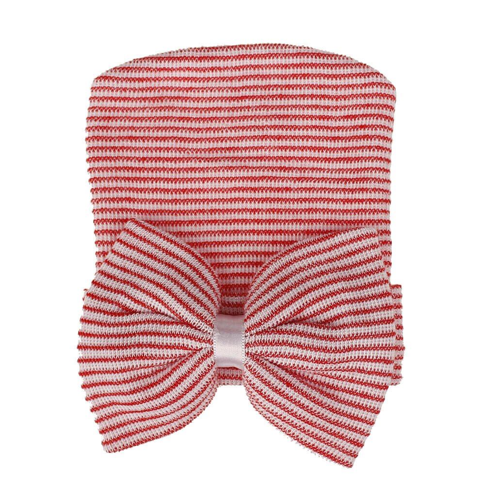 2019 Baby Accessories Newborn Baby Infant Unisex Toddler Comfy Bowknot Hospital Cap Beanie Hat Turban Soft Warm Striped Caps