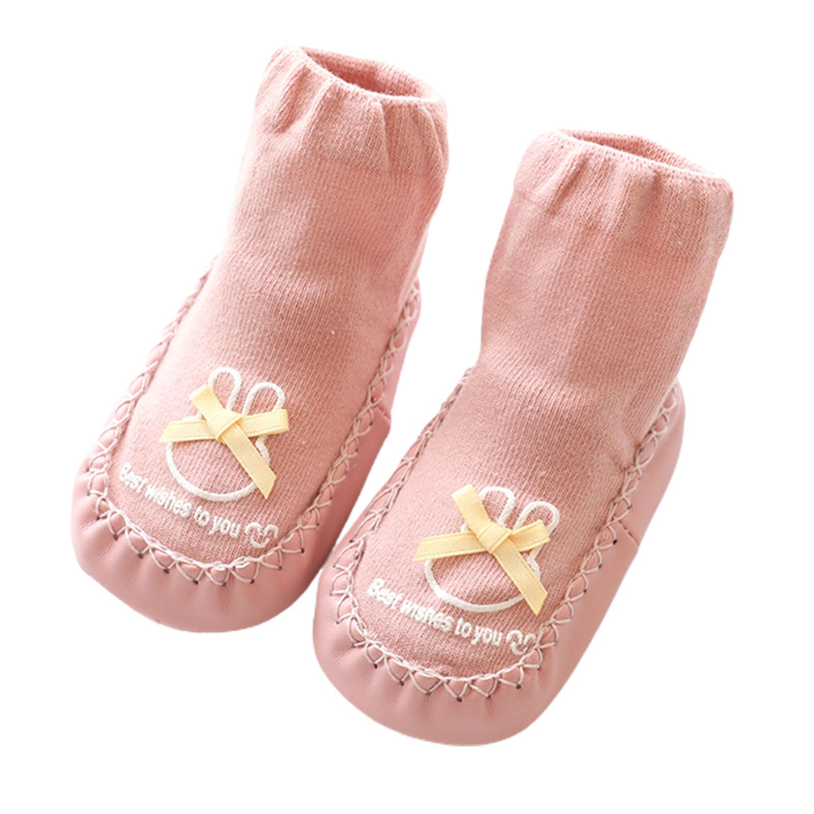 1 Pair Floor Socks Cartoon Pattern Anti-skid Cotton Toddlers Long Floor Socks for Children