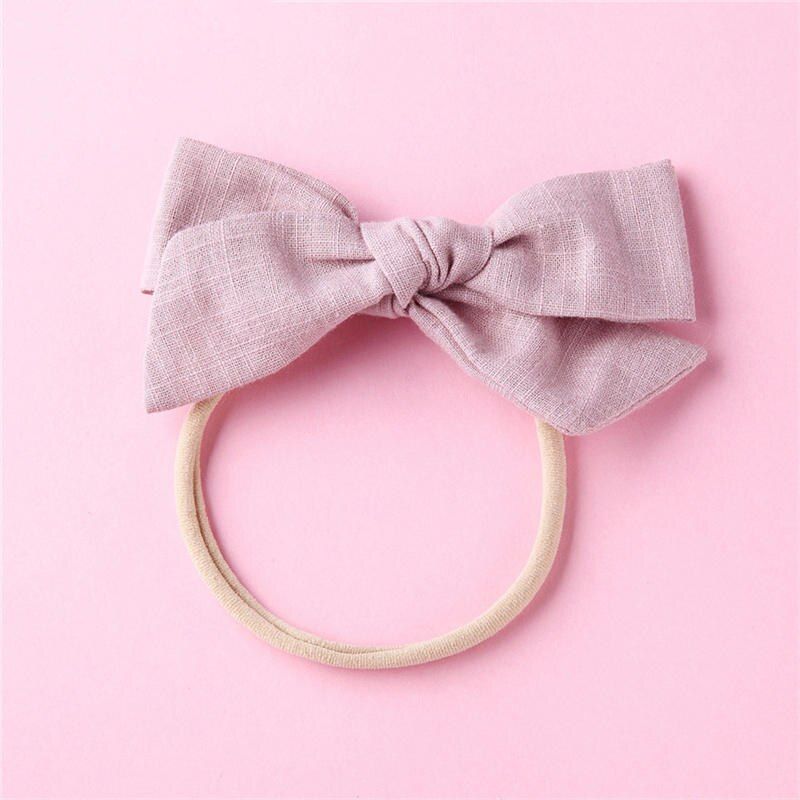 2020 Brand New Bow Handmade Baby Girls Bow Headband Infant Toddler Solid Knot Hair Band Head Wrap Hair Accessories
