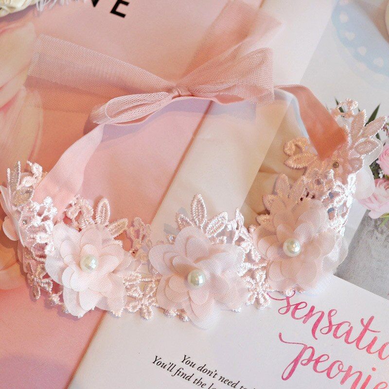 Lace Flower Baby Headband Rhinestone Newborn Kids Headbands Hair Bands For Girls Elastic Toddler Turban Baby Hair Accessories