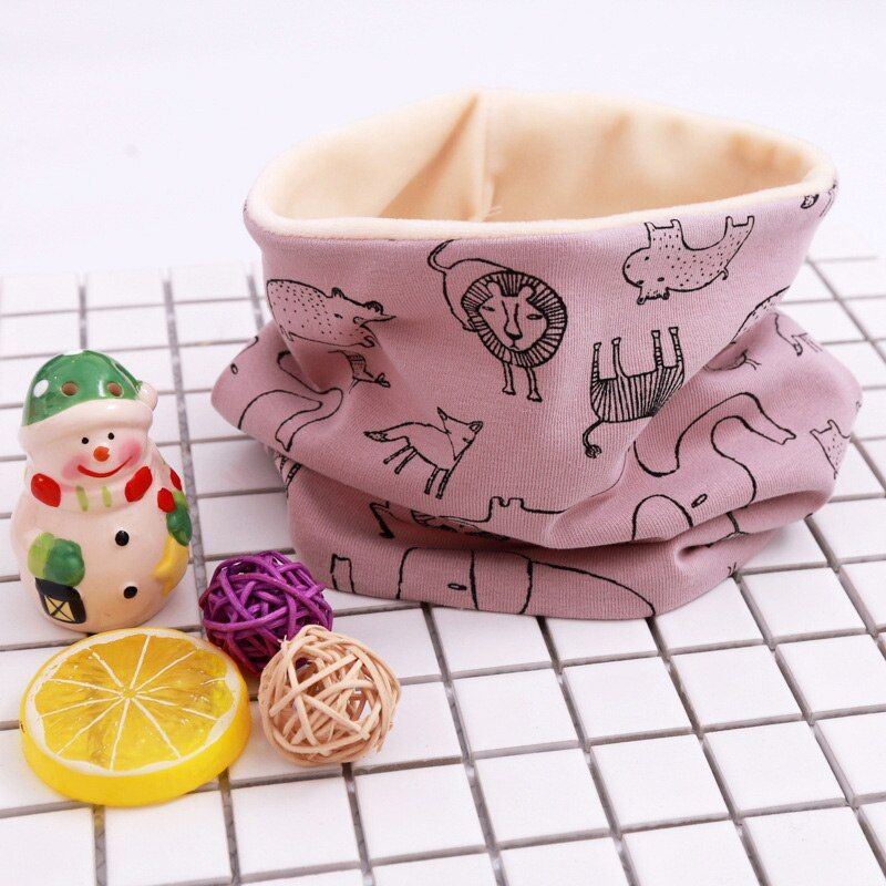 2019 New Winter Cotton Baby Scarf Cartoon Sheep Pattern for Boys Girls Newborn Children Kids Collars Plus Velvet Neckerchief