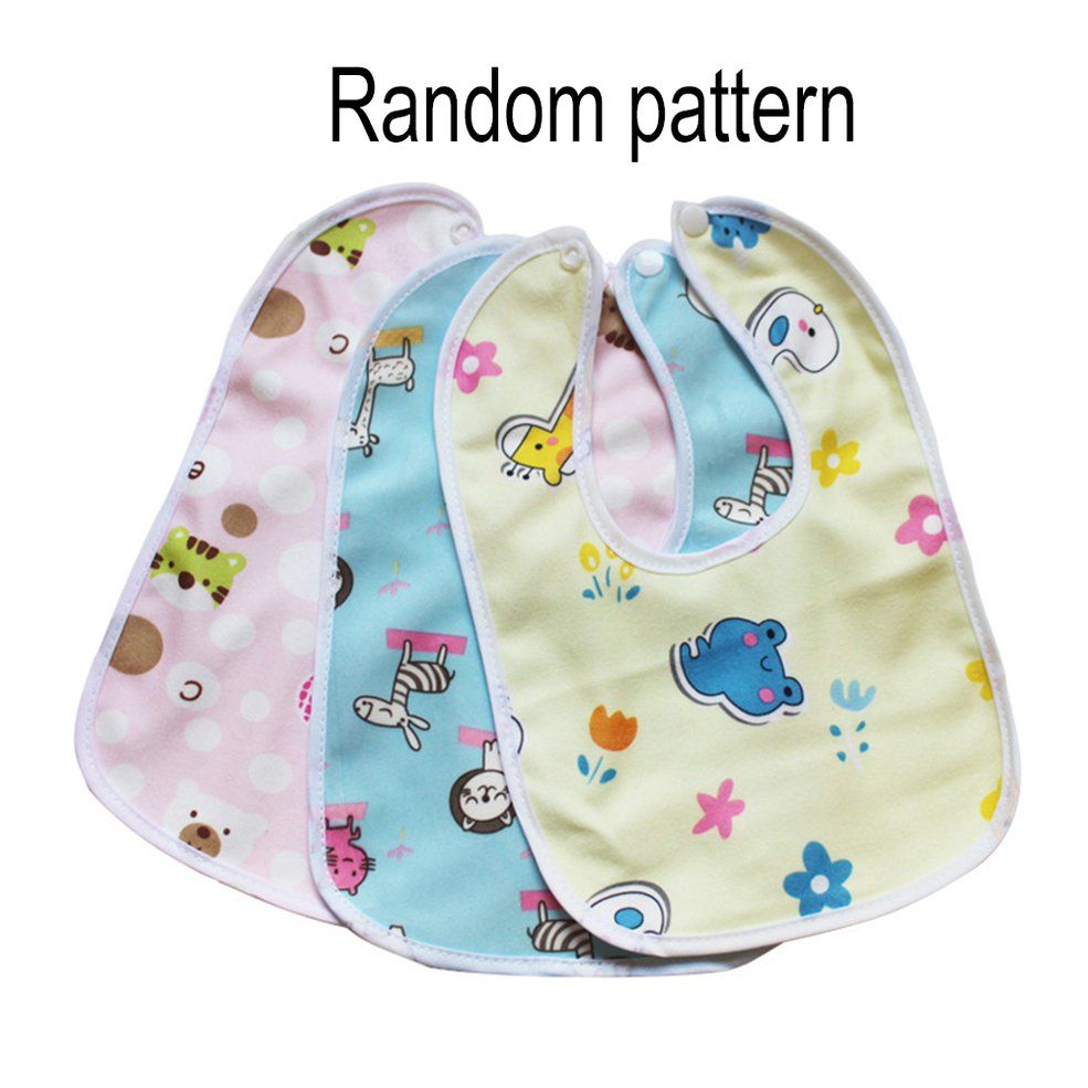 Children's Waterproof Saliva Towel Bib Super Soft Bib Baby Double Saliva Towel-Random
