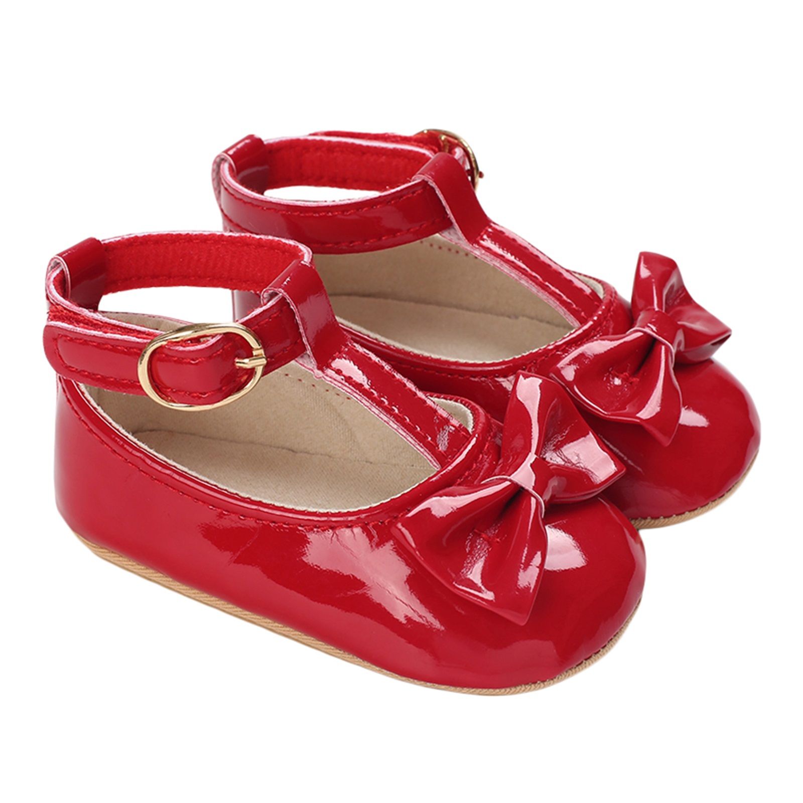 Newborn Anti-slip Shoes, Baby Girls Hollow-out Solid Color First Walking Shoes with Bow