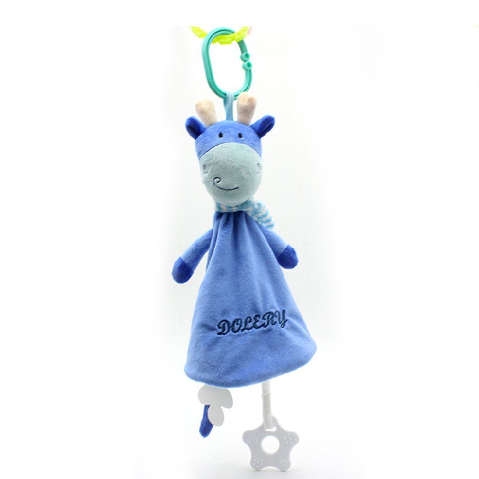 Cute Baby Soothing Towel with Bell Cartoon Animal Rattles Crib Pendant Toys