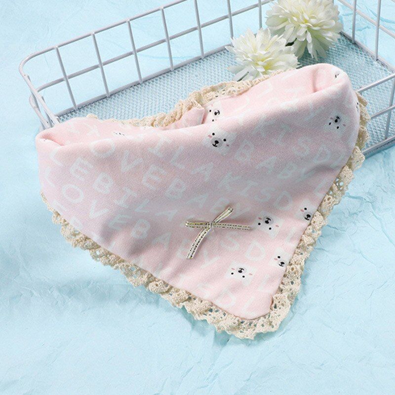 Lace Flower Baby Bibs Soft Cotton Triangle Infant Baby Bibs Bows Kids Toddler Towels Baby Feeding Stuff