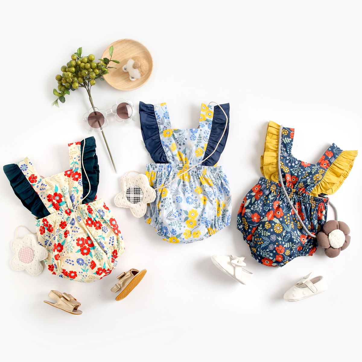 Summer Baby Girl Bodysuits Cute Princess Baby Clothes Flower Newborn Baby Clothing