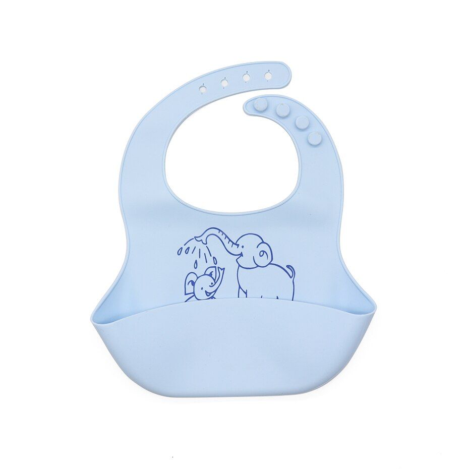 Cartoon Silicone Baby Bibs Waterproof Toddler Kids Adjustable Food Bib Baby Feeding Stuff Burp Cloth Boy Girl Bib Apron BPA Free