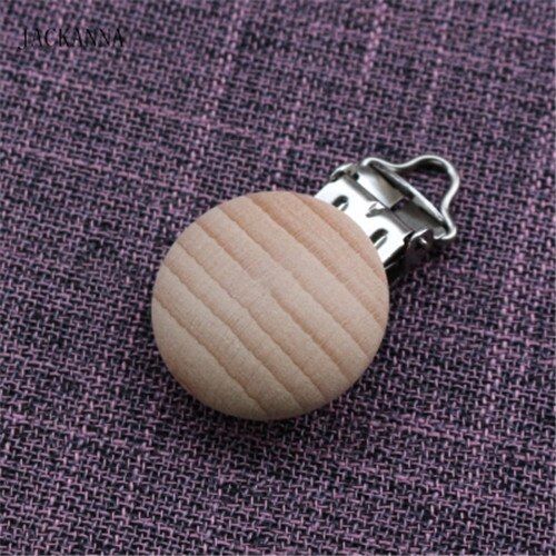 10PCS Natural Wood Pacifier Clips No Paint Baby Dummy Clips Infant Soother Chain Accessories BPA FREE Baby Pacifier Holder