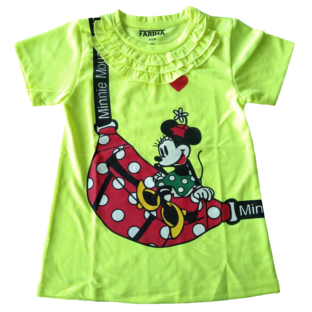 T-shirt Half Sleeve for Girls Baby 100% Cotton T-Shirt Brand FaRiHA Minnie Mouse
