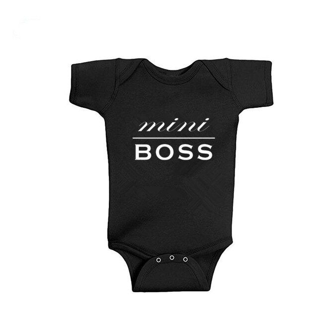Mini Boss Letters Printed Newborn Baby Boy Bodysuit Cute Short Sleeve Summer Body Baby Girl Onesies Cotton Infant Baby Clothes