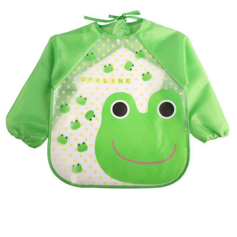 Kids Bandana Bibs Cartoon Baby Bibs Waterproof Infant Eating Children Drawing Long Sleeve Apron Baby Self Feeding Burp Cloths