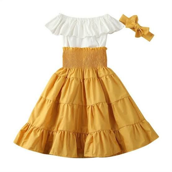 BABY FASHIONABLE DRESS (  Yellow colour)- '0' TO '14' YEAR'S