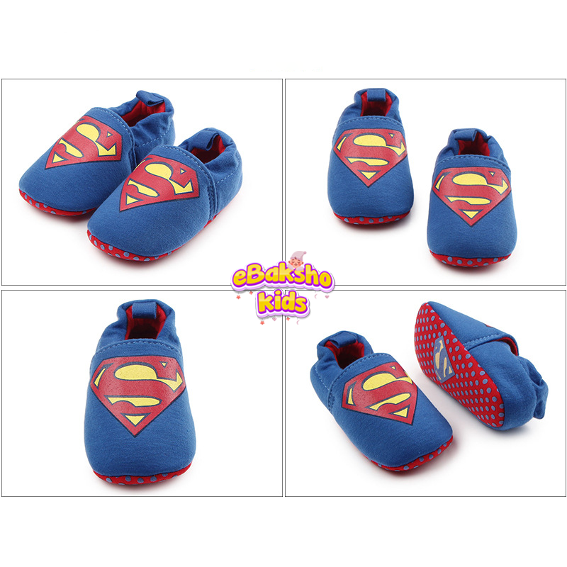 Superman Baby Shoes (11Cm = 0-6 Month, 12Cm = 6-12 Month, 13Cm = 12-18 Month)
