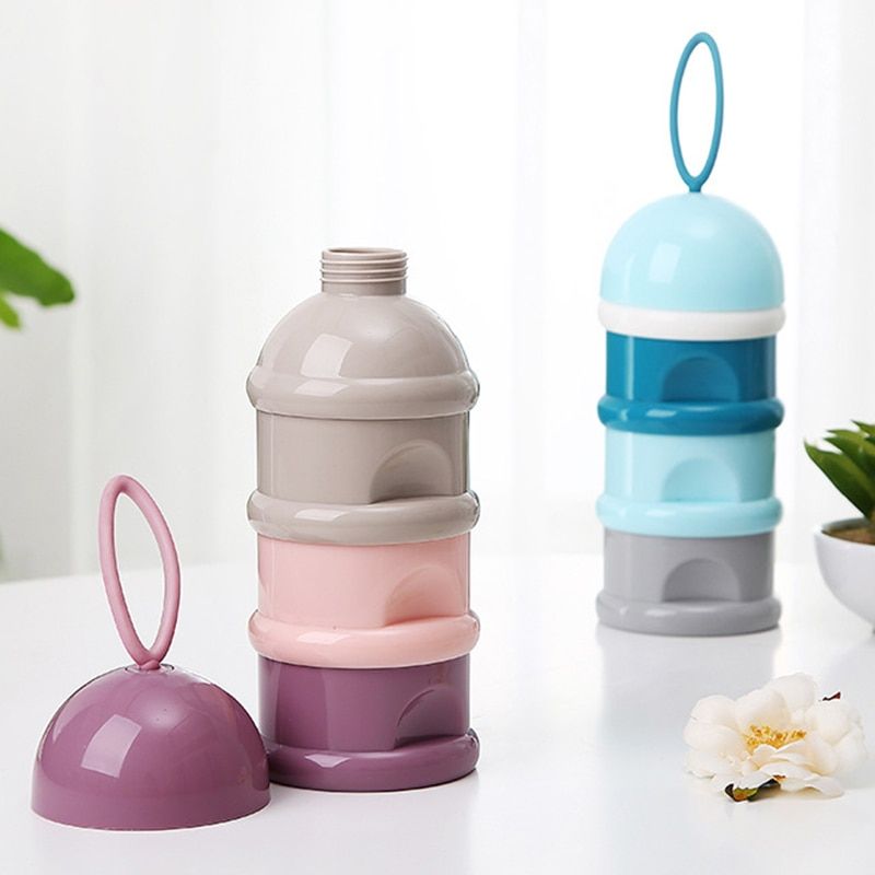 Portable Baby Food 3 Layer Storage Box Essential Cereal Cartoon Formula Milk Snacks Container Milk Powder Boxes for Baby Feeding