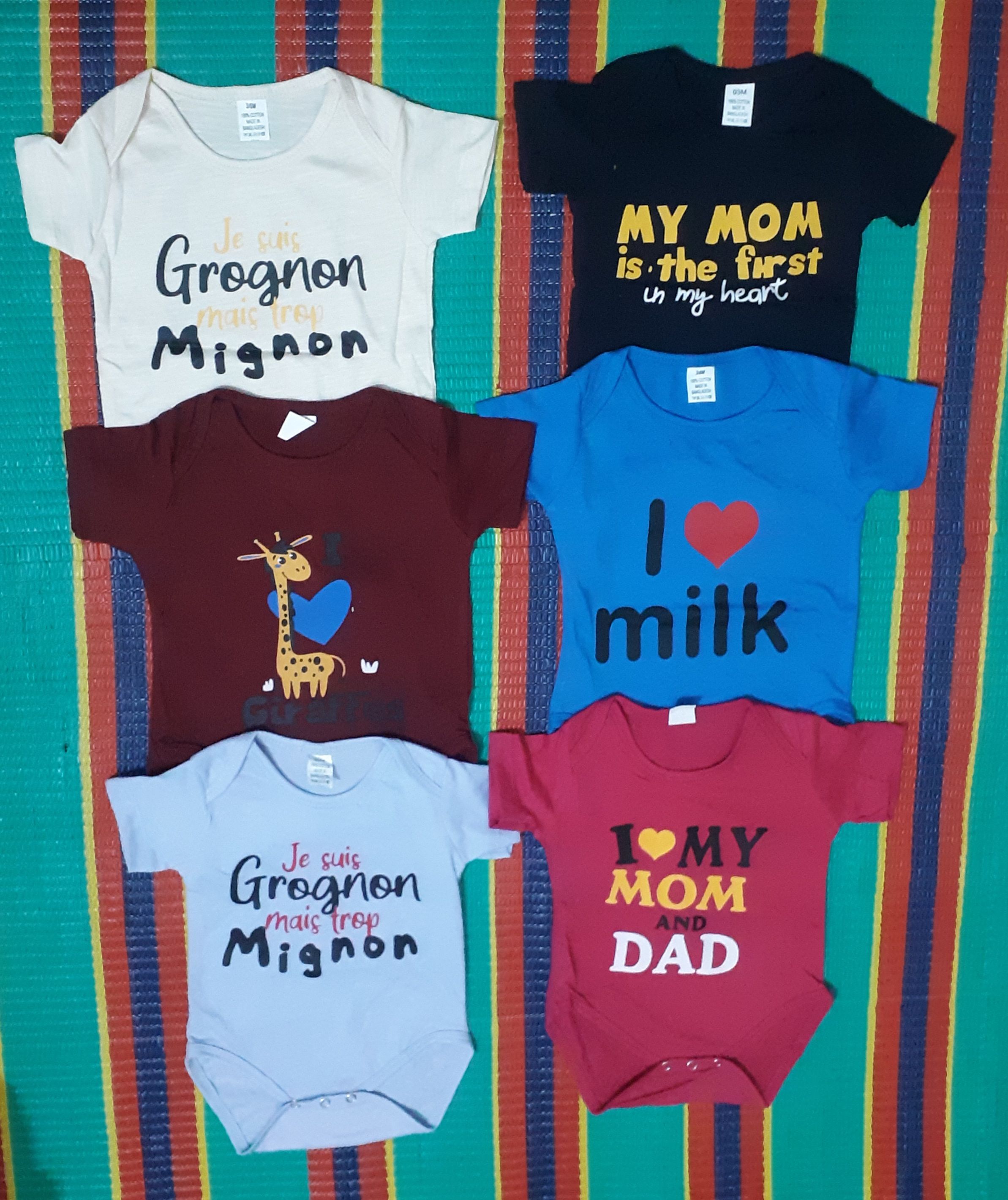 3 Pcs STYLISH Half Sleeve Baby Romper