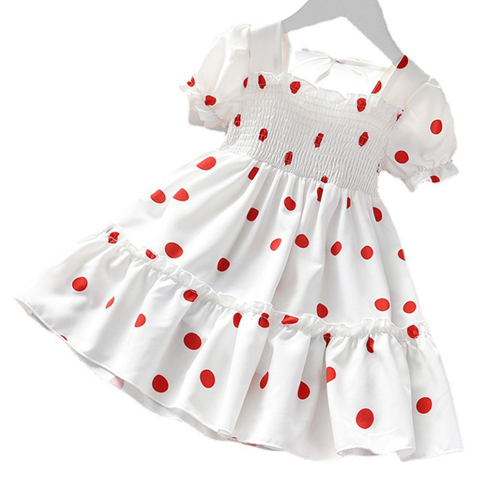 Children Dress Attractive High Fit 2 Colors Comfortable Short Sleeve Dress for Home
