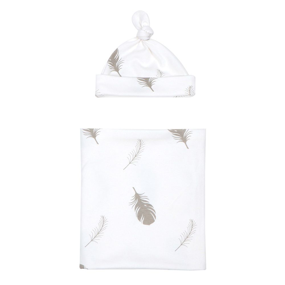 Yfashion 2 Pcs/set Babies Blanket Set Cotton Cartoon Printing Pattern Sleeping Bag+ Hat color