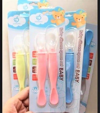 Silicon Feeding Spoon for kids. (2 piece set)