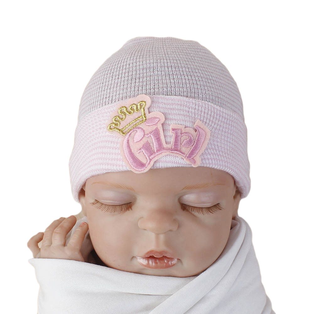 Baby Cartoon Pattern Knit Hat Cartoon Embroidery Labeling Newborn Baby Cap Personalized Embroidered Baby Hat (0-6M)