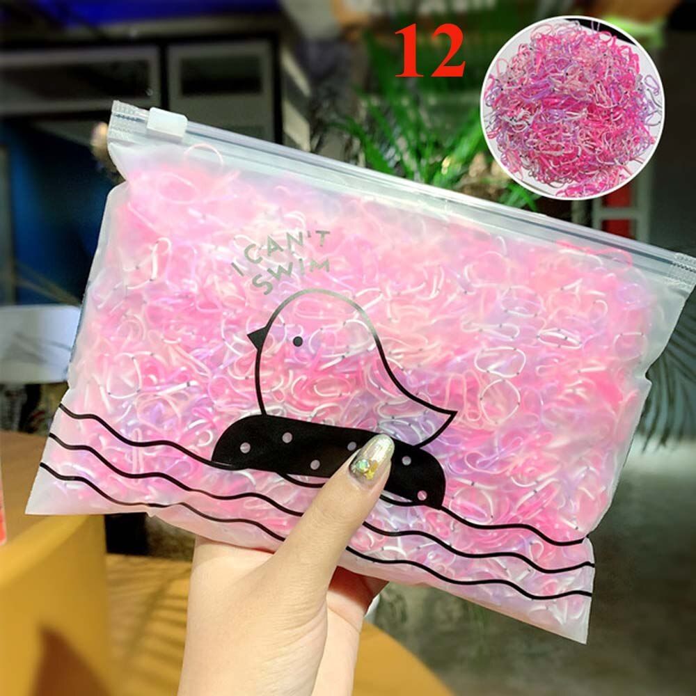 1000pcs/Pack Colorful Small Disposable Rubber Bands Gum Ponytail Holder Elastic Hair Bands Fashion Kids Girls Hair Accessories