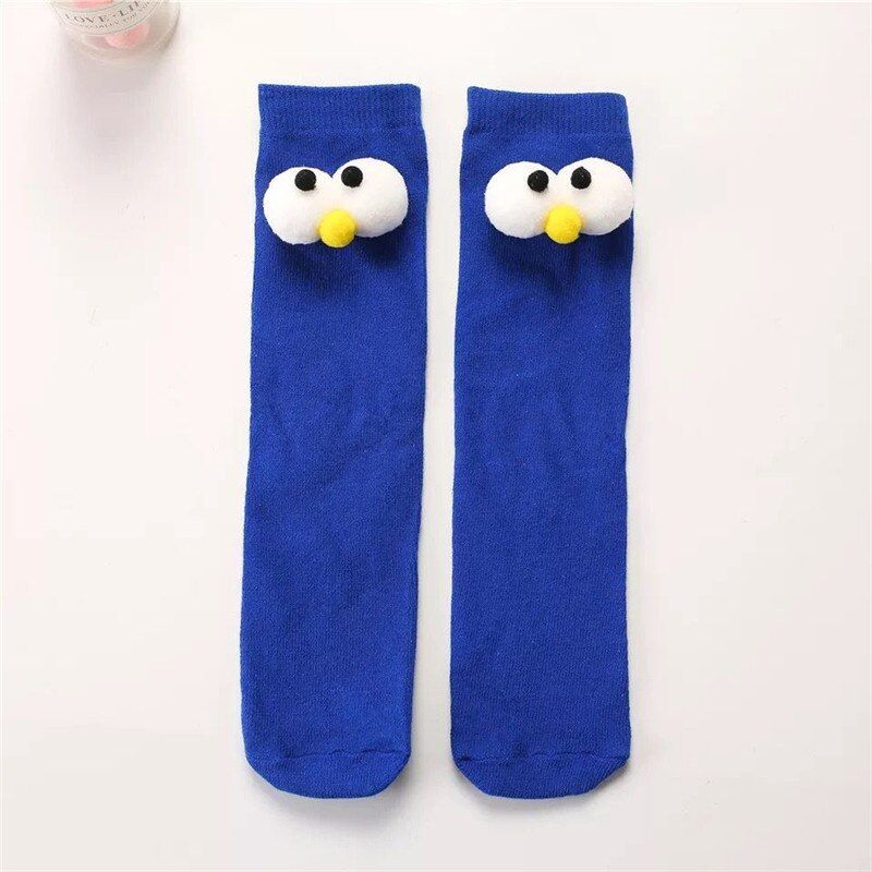 Baby Boys Girls Cotton Socks Children Lovely Cartoon 3D Big Eyes Infant Pure Color Long  Socks Spring Autumn Kids Fashion