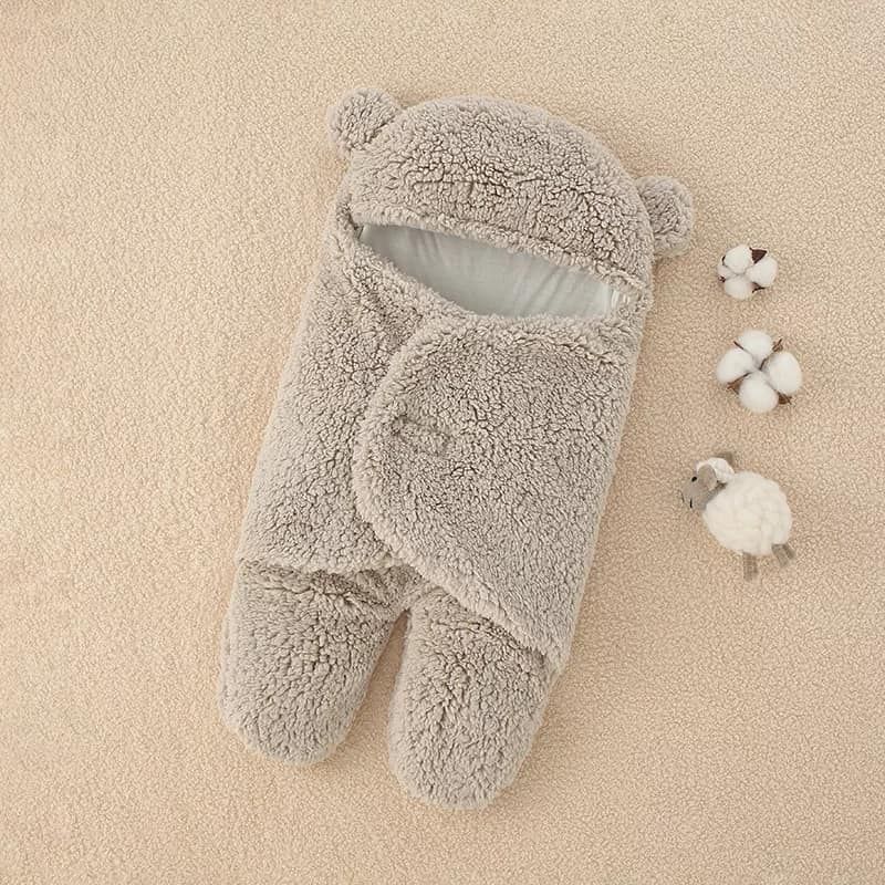 Soft Newborn Wrap Blankets Comfortable Cotton Baby Sleeping Bag For Newborns Sleepsack Infant Hooded Wrap Swaddling Blanket 0-9Month-5