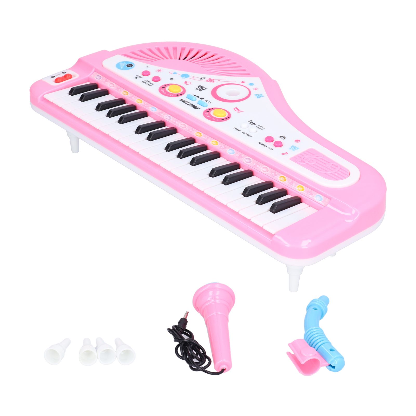 Musical Instrument 37 Keys 2 Tones 4 Gears Volume Adjustable Portable Colorful Kids Teaching Piano Keyboard Multifunction