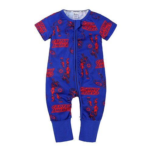 Summer Toddler Boy Clothes Newborn Baby Girls printing city Zipper Rompers Cartoon Baby Cotton Short Sleeve Kids Romper SR538